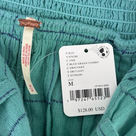 Free People Lunar Cove Pants Womens Medium Wide Leg Beachy Boho Plaid Grid NEW - Picture 3 of 11